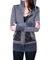 Tough Luv 90's Seattle Thermal Tunic Hoodie In Vintage Charcoal Grey In Gray