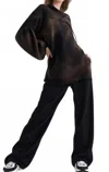 Tough Luv Bleached Bell Sleeve Hoodie In Black In Black