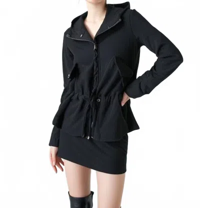 Tough Luv Brighton Zip Up Jacket In Black Acid Wash