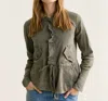 Tough Luv Brighton Zip Up Jacket In Charcoal Wash In Green