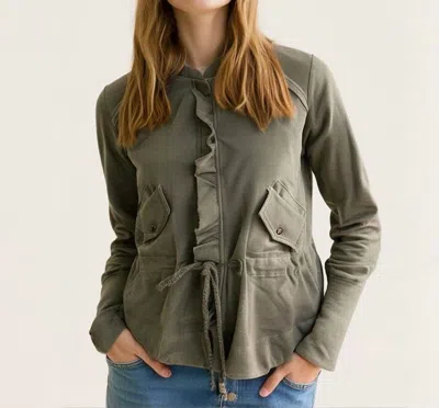 Tough Luv Brighton Zip Up Jacket In Charcoal Wash In Green