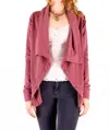 Tough Luv Cascade Button Up Cardigan In Vintage Burgundy In Pink