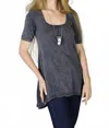Tough Luv Corset Back Cotton Jersey In Vintage Charcoal In Black