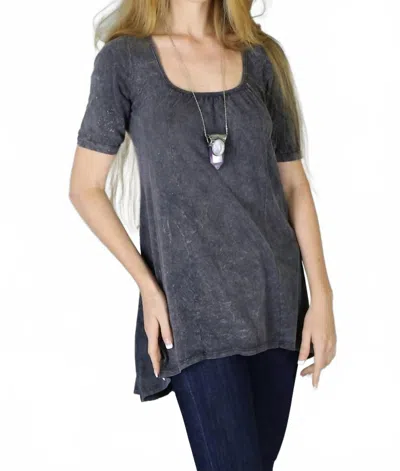 Tough Luv Corset Back Cotton Jersey In Vintage Charcoal In Gray