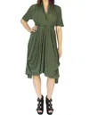 Tough Luv Grecian Goddess Pocket Dress In Army Green In Green