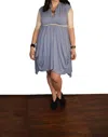 Tough Luv Lace Sleeve Goddess Pocket Dress In Blue In Blue