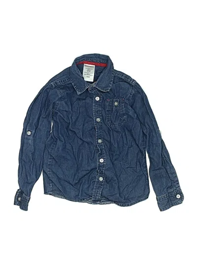 Pre-owned Toughskins Kids' Long Sleeve Button Down Shirt In Blue
