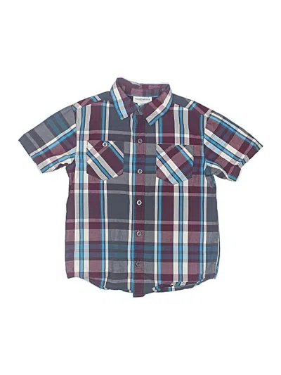 Pre-owned Toughskins Kids' Short Sleeve Button Down Shirt In Blue