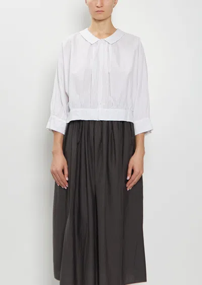 Toujours Bolero Cotton Silk Blouse In White