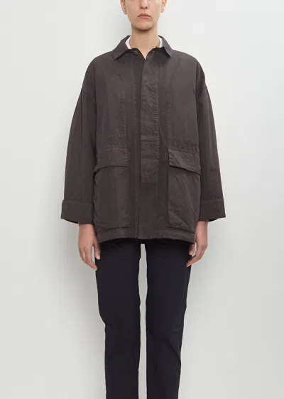 Toujours Cotton Blend Coverall Jacket In Charcoal Brown