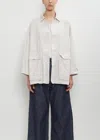 Toujours Cotton Blend Coverall Jacket In Smoke White