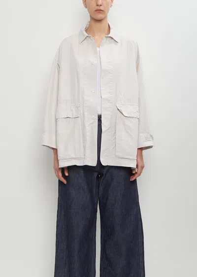 Toujours Cotton Blend Coverall Jacket In Smoke White