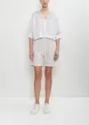 Toujours Cotton Blend Easy Field Shorts In Smoke White