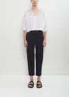 Toujours Cotton Blend Narrow Easy Trousers In Black Navy