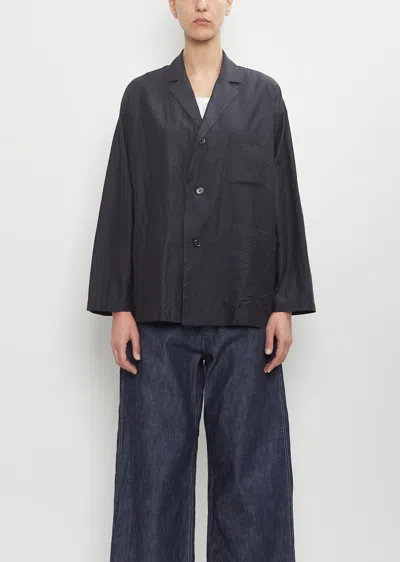 Toujours Cotton Silk Atelier Jacket In Black Navy