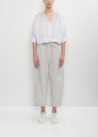 Toujours Cotton String Belt Trousers In Cloud Gray