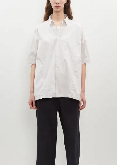Toujours Half Sleeve Big Coverall Shirt In Smoke Gray