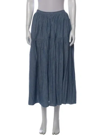Pre-owned Toujours Long Skirt In Blue
