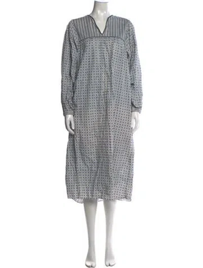 Pre-owned Toujours Printed Long Dress W/ Tags In Blue