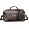 Touri Brown Zip Detail Genuine Leather Holdall Weekender