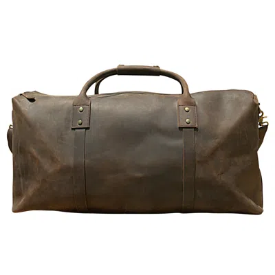 Touri Genuine Leather Holdall Luggage Bag - Dark Browns