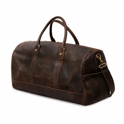 Touri Men's Brown Genuine Leather Duffel