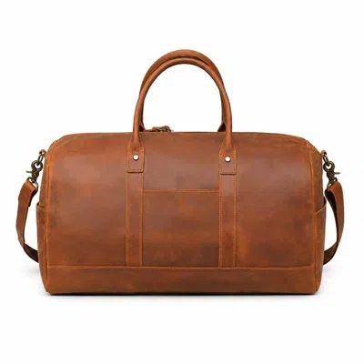 Touri Men's Genuine Leather Duffel - Light Brown