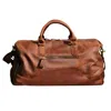 Touri Men's Genuine Leather Gym Bag With Shoe Storage - Russet Brown In Brown