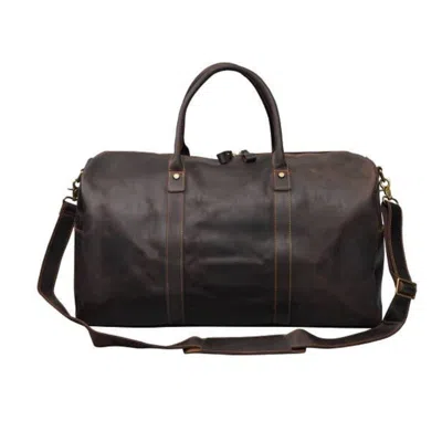 Touri Men's Genuine Leather Holdall - Vintage Dark Brown
