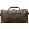 Touri Men's Genuine Leather Holdall Luggage Bag - Worn Browns