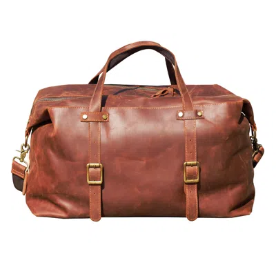 Touri Men's Large Genuine Leather Holdall - Brown