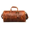 Touri Men's Leather Over Night Bag With Shoe Storage - Brown In Brown
