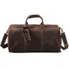 Touri Men's Leather Over-night With Shoe Storage - Dark Brown