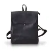 Touri Women's Black Genuine Leather Slim Backpack In Black