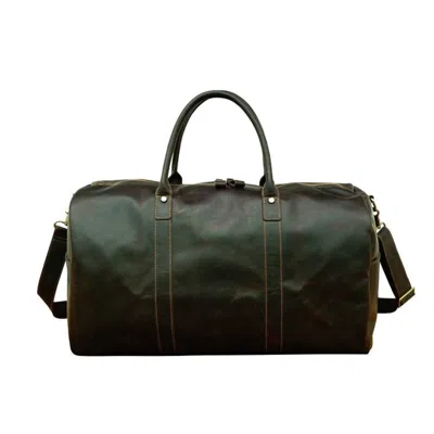 Touri Women's Genuine Leather Holdall - Worn Look Brown