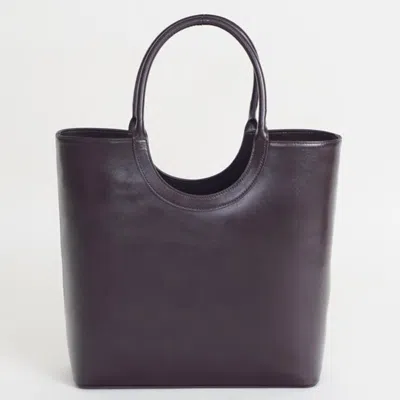 Touri Women's Leather Tote - Dark Brown