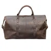 Touri Zip Detail Genuine Leather Holdall - Worn Dark Brown In Brown