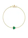 Tous 14k Yellow Gold Malachite Heart-charm Bracelet In Gold