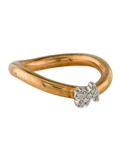 Pre-owned Tous 18k Diamond Bear Ring In Multi