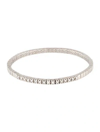 Pre-owned Tous 18k Diamond Flexible Bracelet, 6.5" In Multicolor