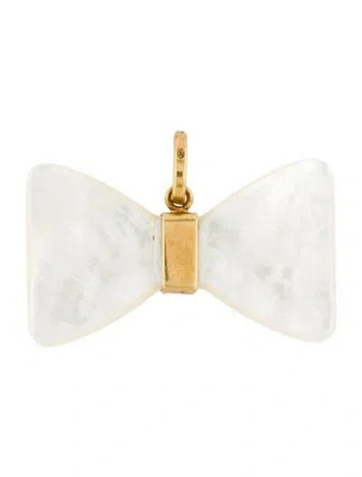 Pre-owned Tous 18k Mother Of Pearl Bow Tie Pendant In Multi