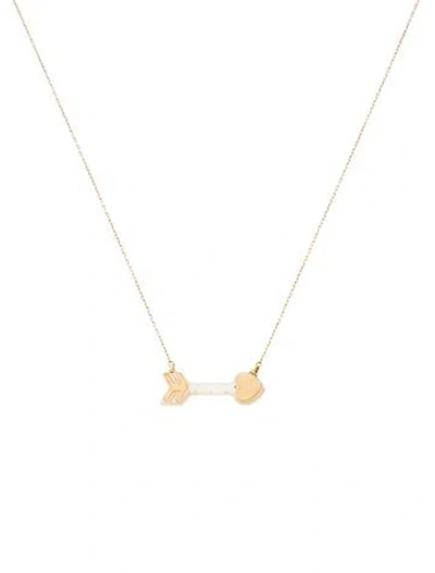 Pre-owned Tous 18k Mother-of-pearl San Valentin Arrow Pendant Necklace, 16.25" In Multi