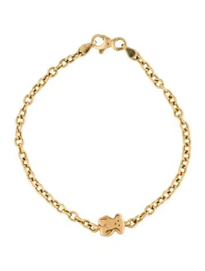 Pre-owned Tous 18k Sweet Dolls Bear Motif Station Bracelet, 6.25" In Multi