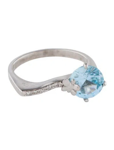 Pre-owned Tous 18k Topaz & Diamond Cocktail Ring In Multi