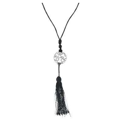 Pre-owned Tous 18k White Gold 0.25ct Diamond Openwork Tassel Necklace To10-070926