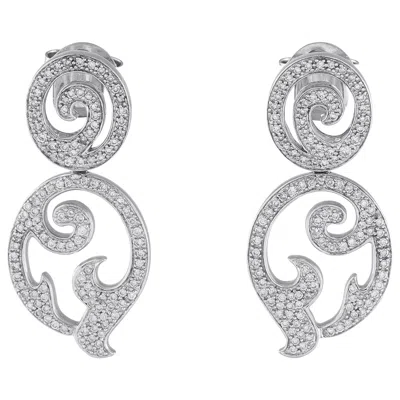 Pre-owned Tous 18k White Gold 1.75ct Diamond Earrings
