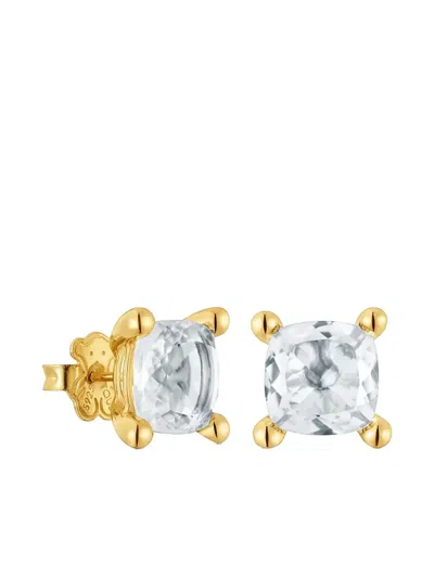 Tous 18k Yellow Color Pills Quartz Studs Earrings