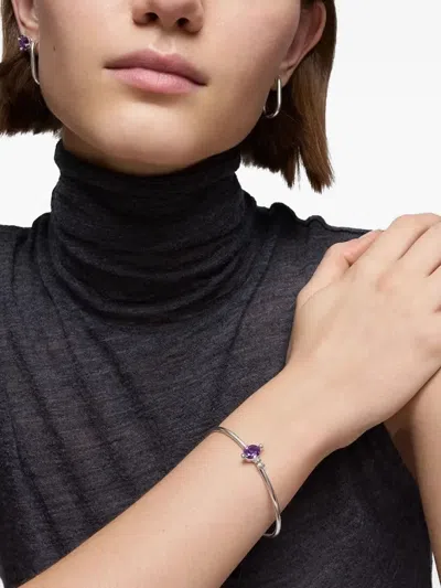 Tous Amethyst-embellished Bangle Bracelet In Silver