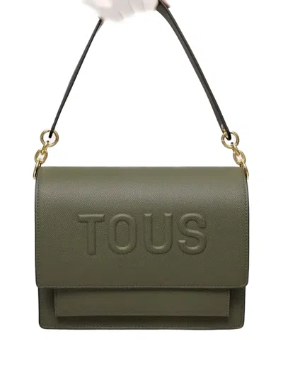 Tous Audree Embossed-logo Crossbody Bag In Green