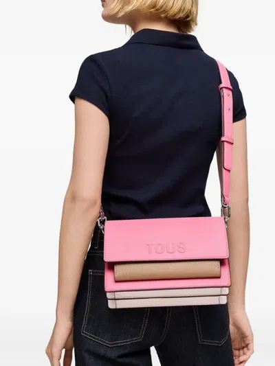 Tous Audree Saffiano Cross Body Bag In Pink